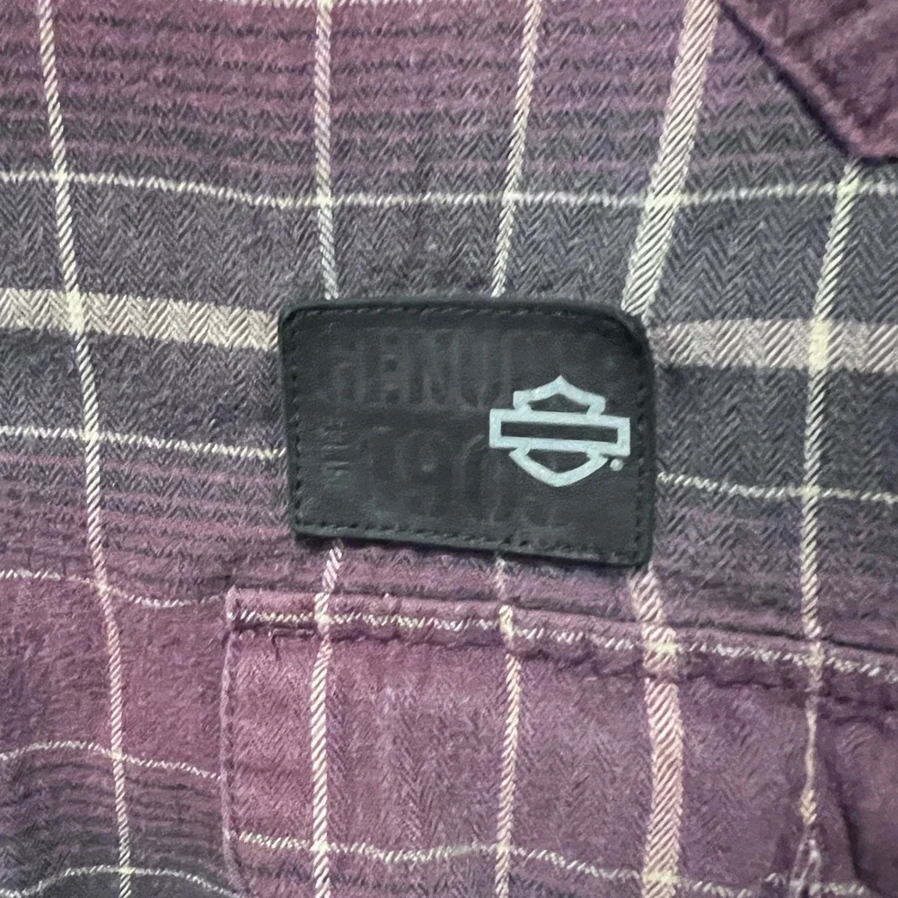 Harley‎ Davidson Plaid Flannel Shirt Long Sleeve Genuine Motor Clothes Size L
